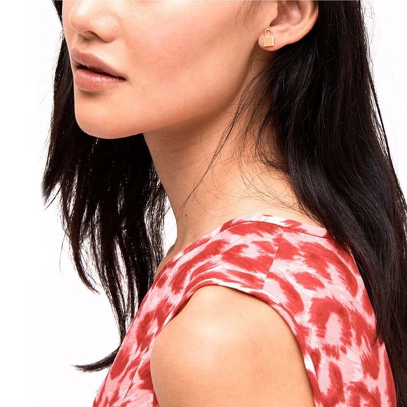kate spade Asymmetric Lock & Spade Earrings - Picture 4 of 9